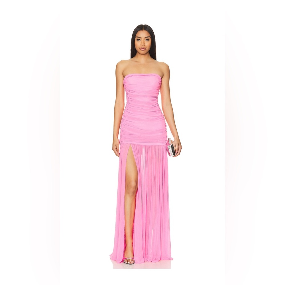 Retrofete Pink Adele Strapless Dress